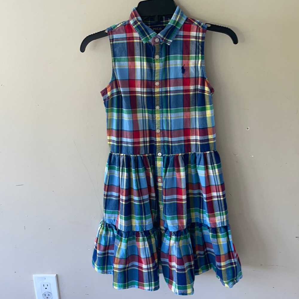 Ralph Lauren Polo Girls Plaid Sleeveless Dress.